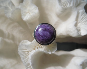 Pretty Purple Charoite Ring Size 6.25