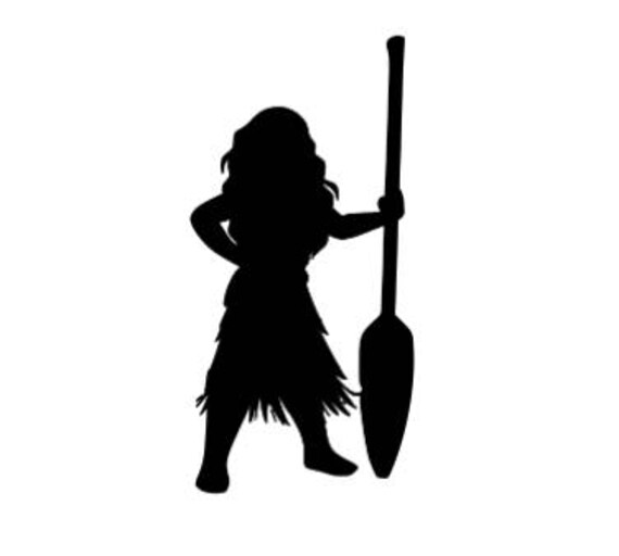 Download Moana with Paddle Black vinyl compete decal disney princess