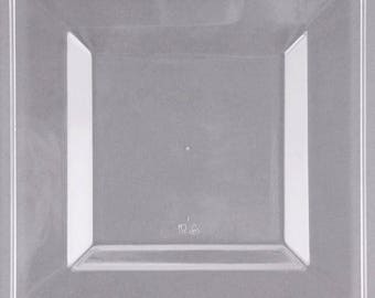 50PCS 6 Square Clear Plastic Plate Wedding Supplies 50PCS 6 Square Clear Plastic Plate Wedding Supplies