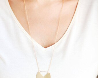 Minimalist Geometric Circle Necklace | 14k Gold Filled | Sterling Silver | Long Necklace | Brass Necklace