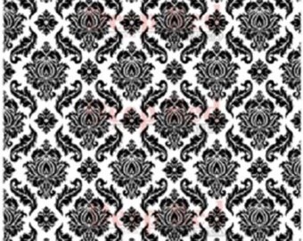 Deep Red Rubber Cling Stamp Damask Background Flowers Botanical
