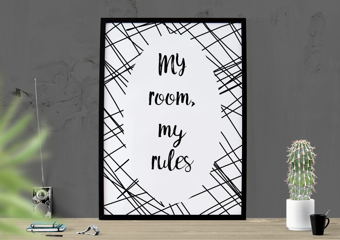 My Room My Rules Printable Poster Teen Art Teen Boy Gift Decor