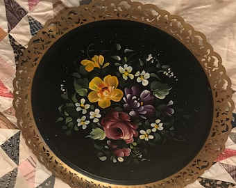 Vintage Nashco Hand Painted Tole Tray