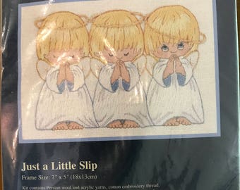 Just a Little Slip Tiny Angels Crewel Kit by Sunset Jiffy