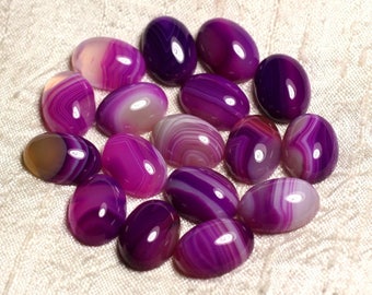 1pc - Cabochon gemstone - oval 18x13mm 4558550006042 Fuchsia pink Agate
