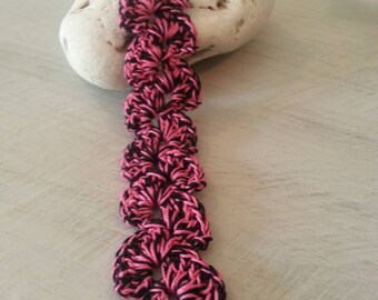 Crocheted pink and black Friendship Bracelet