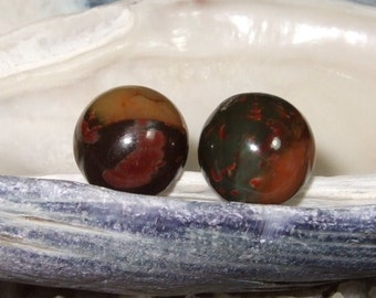 Jasper 10mm Stud Earrings Earings Titanium Posts and Clutches Hypo Allergenic Made in Newfoundland