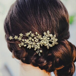 Versailles Bridal Hair Comb, Wedding Hair Comb, Pearl and Crystal Hair Comb, Wedding Hair Accessories, Floral Bridal Headpiece