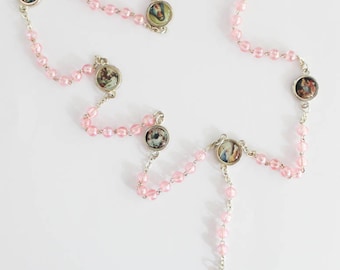 Rosary Our Lady The Seven Sorrows Pink Pearl Beads Mater Dolorosa Servite Rosary