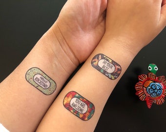 Anxiety Temporary Tattoos, 15 pack, Fight Depression, Positive Affirmation, Mental Health Tattoos, Self-Care Tool. PERSONALIZED