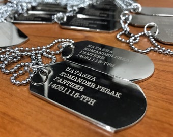 Mens Personalized Dog Tag Necklace - Husband Gift - Boyfriend Gift - Engraved Necklace - Gift for Dad - Custom Dog Tags