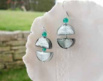 Murano Glass Moon Earrings