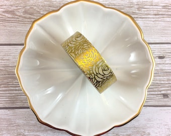 Gold Foiled Rose Washi Tape // Full Roll or 24" Sample