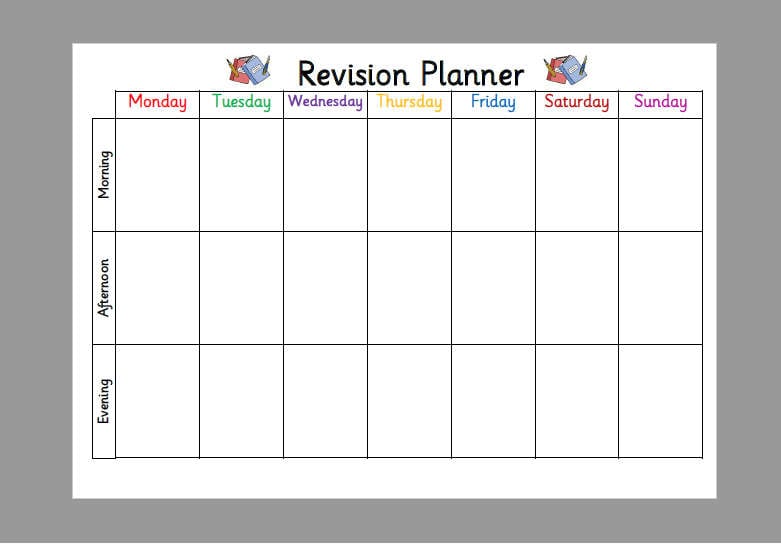 exam revision plannertimetable a4 laminated planner wipe