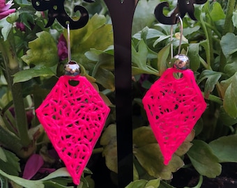 Biodegradable plastic dangle earrings