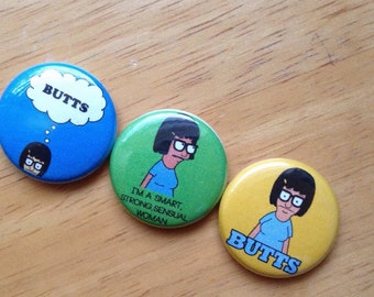 Bob's Burguers Tina Belcher Butts Pin buttons