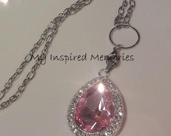 Free Shipping! Sofia amulet necklace, pink amulet necklace
