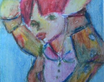 Original ACEO Watercolor Painting- Arms Up