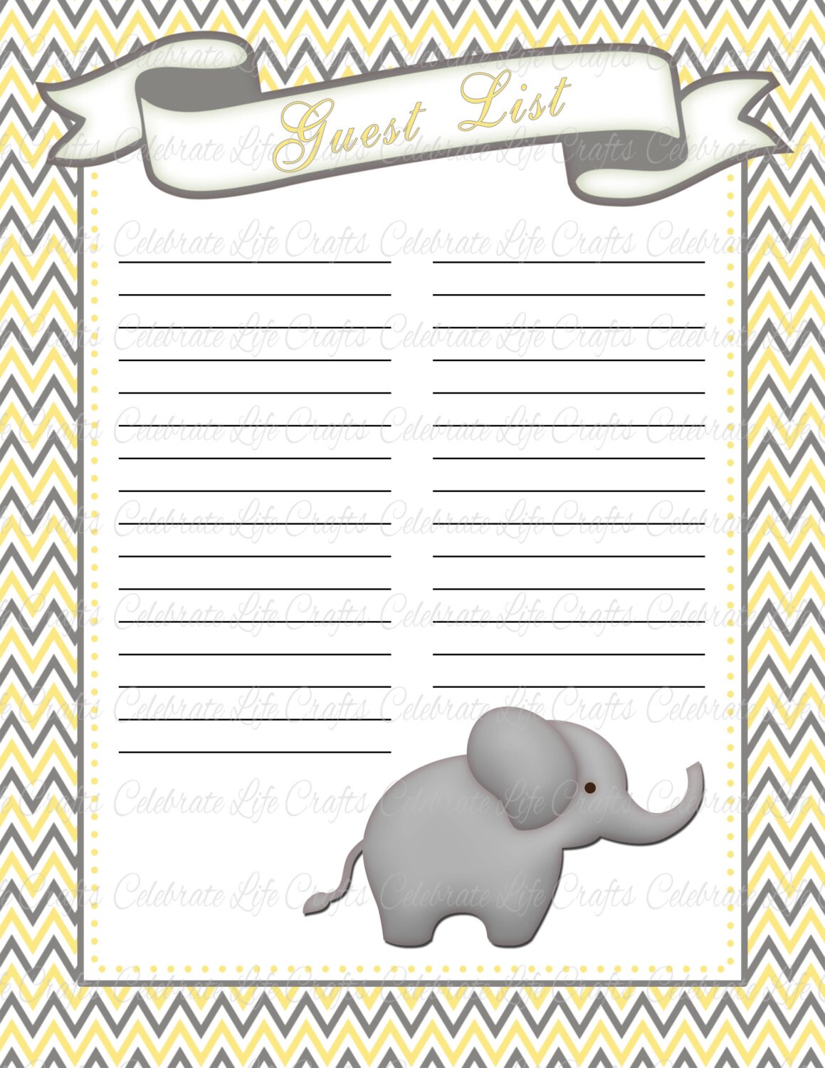 Baby Shower Guest List Printable Baby Shower Party Baby Shower Guest List Printable Baby Shower Party