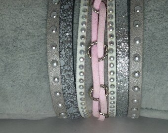suede and leather Cuff Bracelet