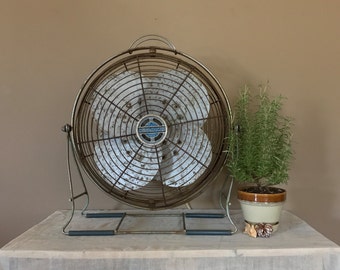 Working Industrial Fan / Vintage Electric Fan / Vintage Desk Fan / Electric Fan / Industrial Modern Fan / Metal Fan / Windmaker Fan