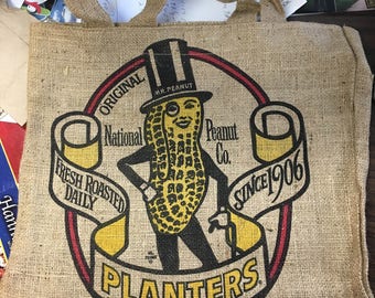 Planters Peanuts Advertising Burlap Gunny Large Sack