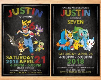 Pokemon invitation, Pokemon invite, Pokemon birthday, Pokemon Personalized Birthday Invitation , Pokemon party, Pokemon , Pokemon Printable