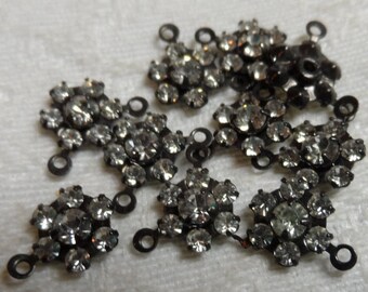 Swarvorski diamond crystal 8mm clusters vintage gold plate,10pcs-SZC05