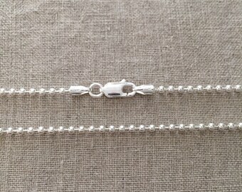 30" Long Sterling Silver Ball Chain - 2mm - Mini Ball Chain - 30" Ball Chain - Long Necklace - 30" Silver Chain - SB2