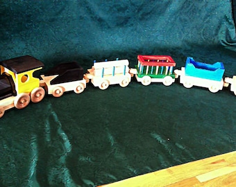 Toy Train Wood 60 inches long All non toxic finish
