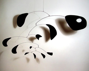 Art Mobile X Large Hanging Foleus Mobile Modern Home Decor all Black