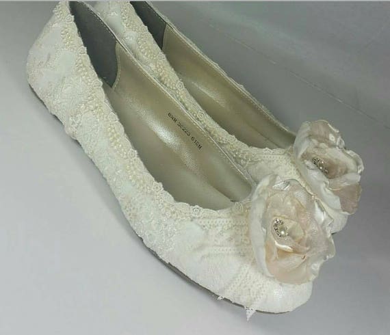 blush lace flats