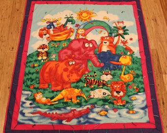 Noah's Ark Quilt pink/purple