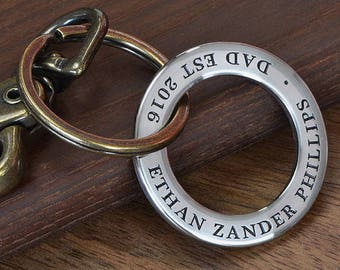 Fathers Day Gift, Custom Keychain, Personalized Gift For Dad, New Dad Gift, First Fathers Day Gift, Adoption Gift - Handmade in USA