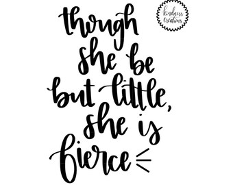 Be Fierce Print   Handwritten Style   Minimalist Print