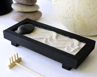 Zen garden, gift for her, zen garden kit, desktop zen garden, play therapy, sand box, meditation box, mini sand garden, desktop garden,