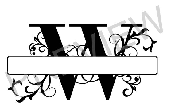 Download Split Monogram SVG Letter W Regal Split Alphabet Vector