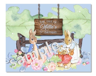 Personalized Digital File for Peter Rabbit Poster For Birthday or Baby Shower