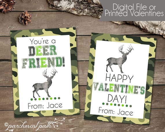 Hunting Valentines Camo Valentine Cards Deer Valentines