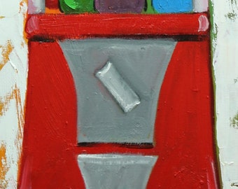 Gumballs 20 12x36inch original oil painting by Roz