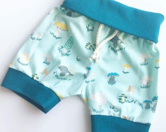 Shorts garçon de bébé, un bébé champignon Short, Short bébé Aqua