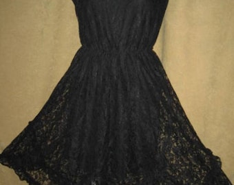Lace Dress 80s Does 50s Black Vintage