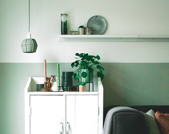 Boulder lamp Ecru Green Diamond cord