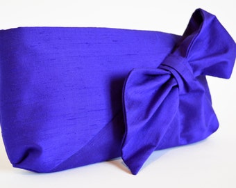Purple Clutch bag, Silk Clutch bag, Clutch Purse, Purple silk bag, Bag with a Bow, Clutch bags