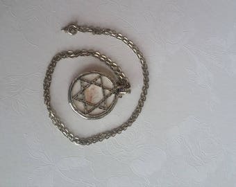Jerusalem stone pendant and chain necklace.
