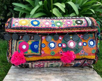 Afghani bag, bohemian bag, Gujarati bag, Indian bag, Banjara bag, ethnic boho clutch, shoulder bag, crossbody bag, hippie bag