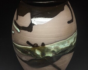 Black Clay Vessel, 10x6x6 inches