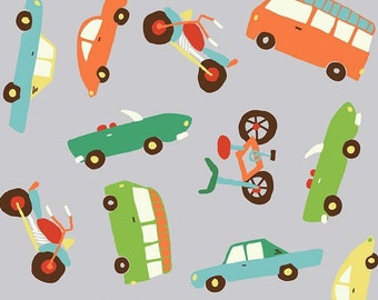Wheels 2 Main Gray - Deena Rutter - Riley Blake Designs