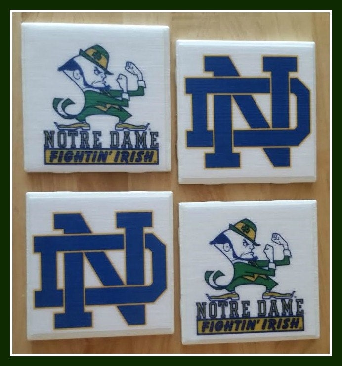 Home Decor Notre Dame Football Coasters set of 4 Man Cave
