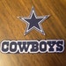Dallas Cowboys Iron on Cotton Patch (2) 4 1/2" x 1" & 2 1/2" x 2 1/2" NEW